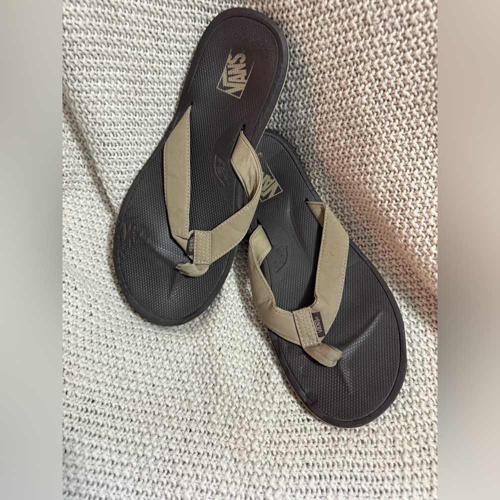 Vans Sandals Men's 10 New Nexpa Synthetic Vintage Camo Brown Summer Flip Flop